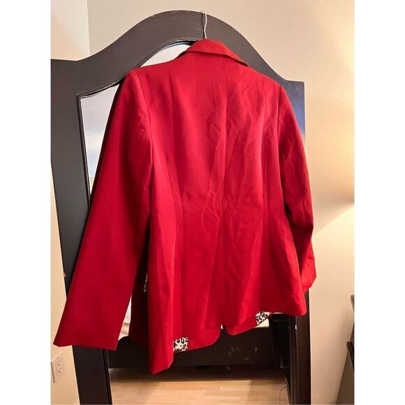 NEW Red One Button Long Sleeve Blazer M - Picture 2 of 2